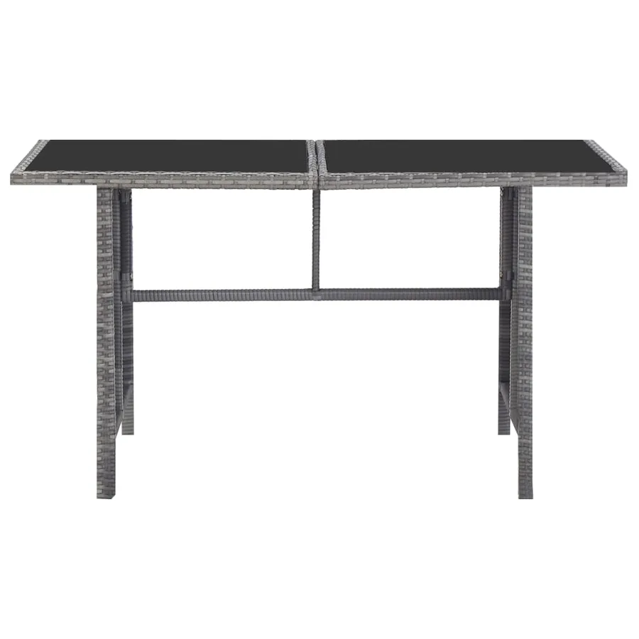 Ensemble à manger d'extérieur 5pcs coussins Résine tressée Gris - 3
