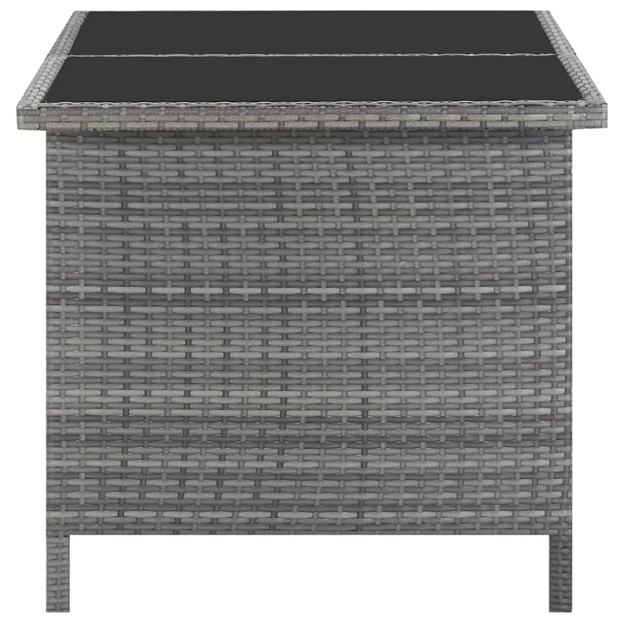 Ensemble à manger d'extérieur 5pcs coussins Résine tressée Gris - 4