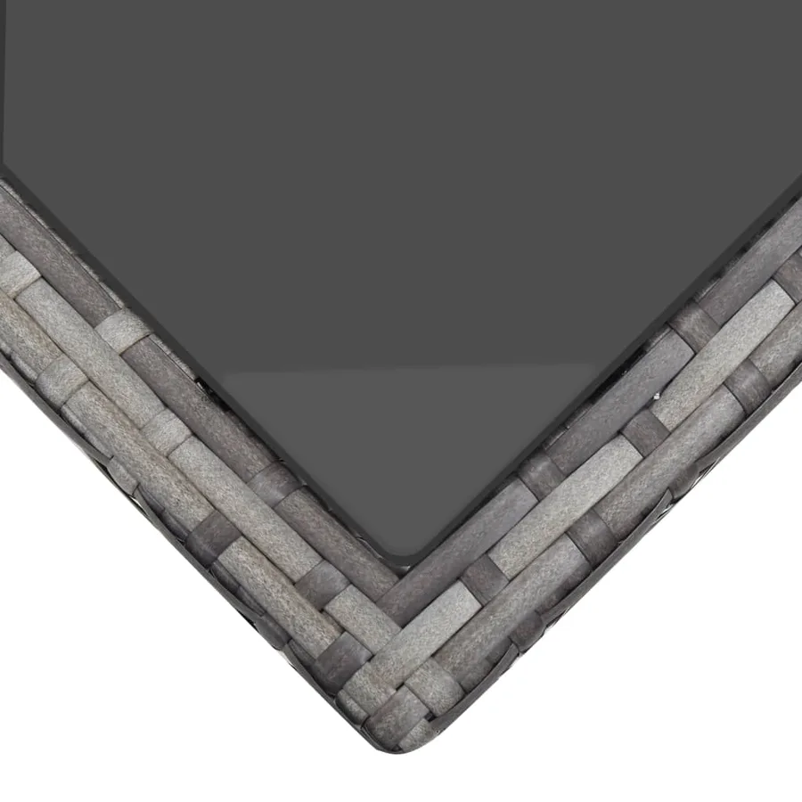 Ensemble à manger d'extérieur 5pcs coussins Résine tressée Gris - 5
