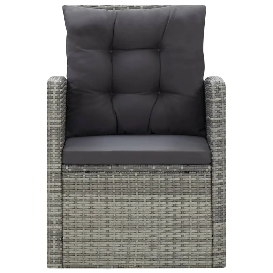 Ensemble à manger d'extérieur 5pcs coussins Résine tressée Gris - 9