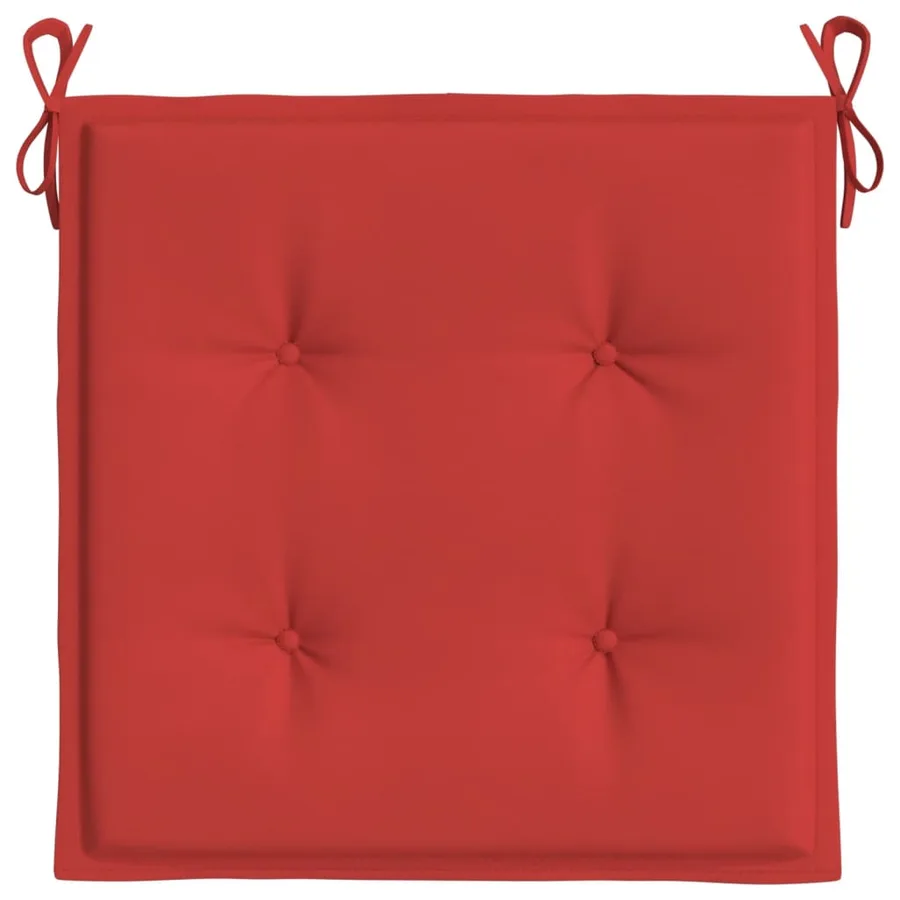 Coussins de chaise jardin lot de 6 rouge 50x50x4cm tissu oxford - 6