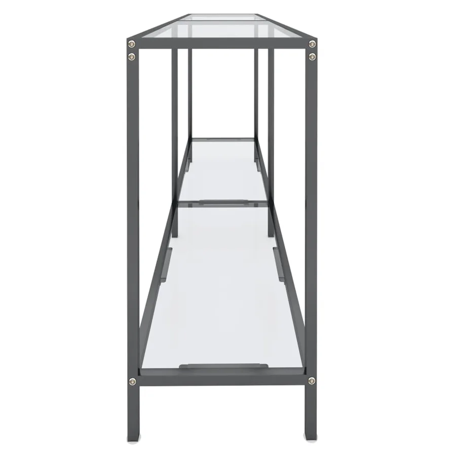 Table console Transparent 160x35x75,5 cm Verre trempé - 4