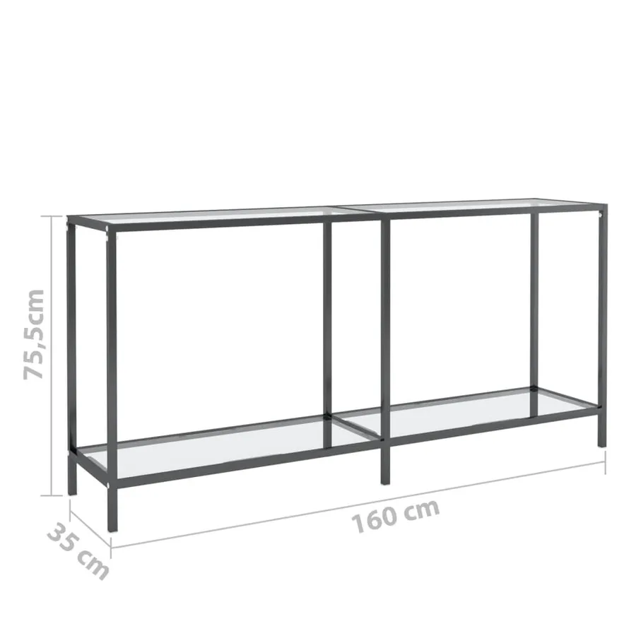 Table console Transparent 160x35x75,5 cm Verre trempé - 7