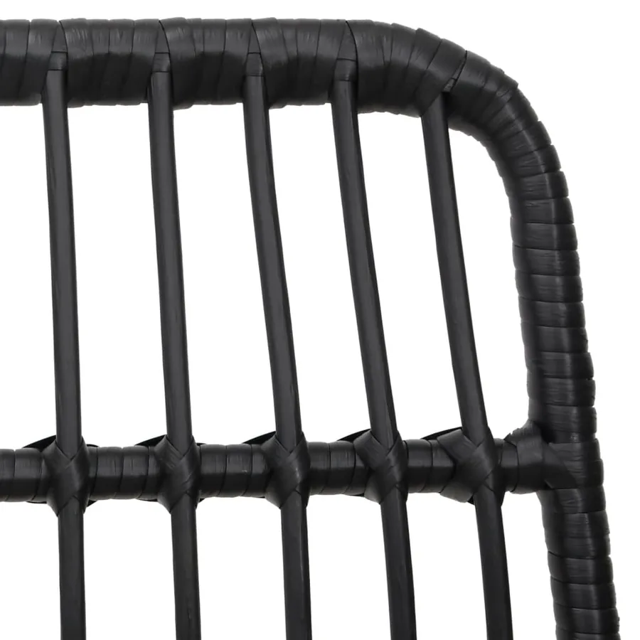 Ensemble à manger de jardin 7 pcs Noir Résine tressée - 6