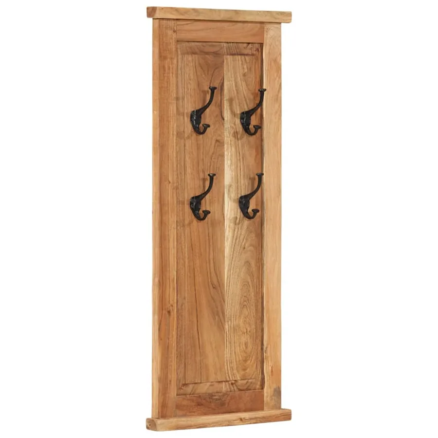 Porte-manteaux 2 pcs Bois massif d'acacia 38x100 cm - 11