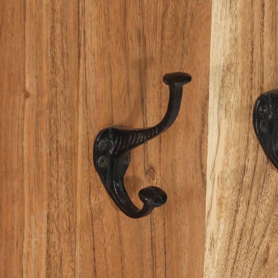 Porte-manteaux 2 pcs Bois massif d'acacia 38x100 cm - 7