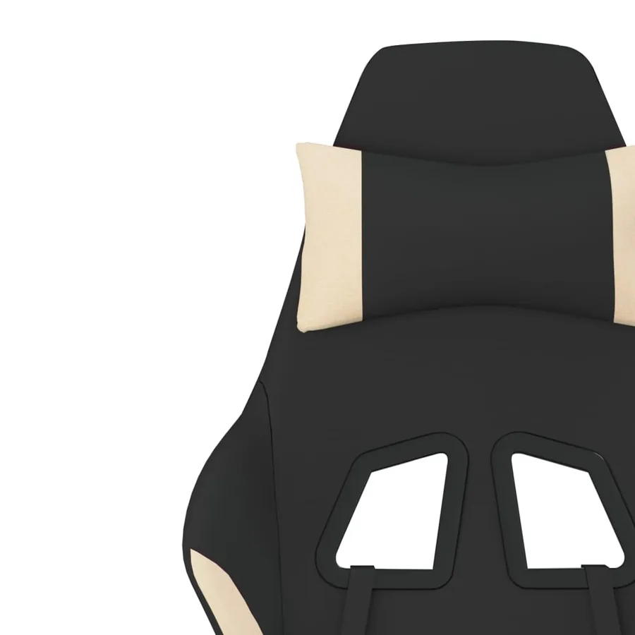 Chaise de jeu avec repose-pied Noir et crème Tissu - 12