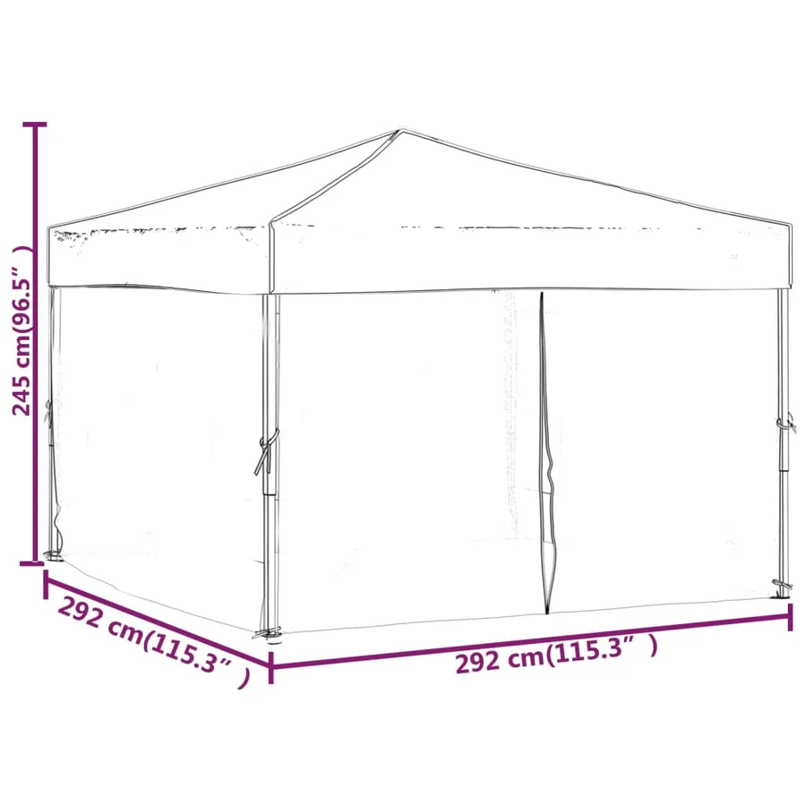 Tente de réception pliable avec parois Blanc 3x3 m - 9