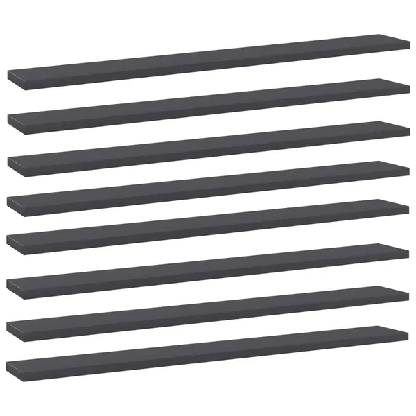 Panneaux de bibliothèque 8 pcs Gris 80x10x1,5 cm Aggloméré