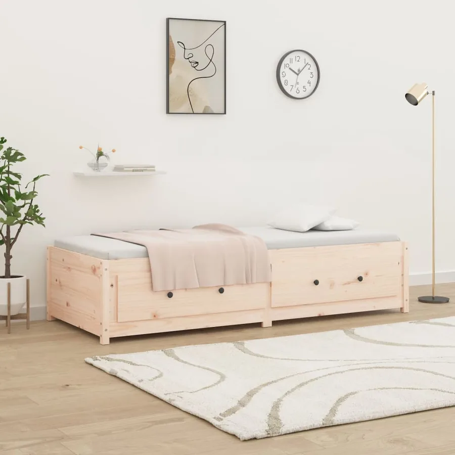 Lit de jour 75x190 cm Petit simple Bois de pin massif - 4