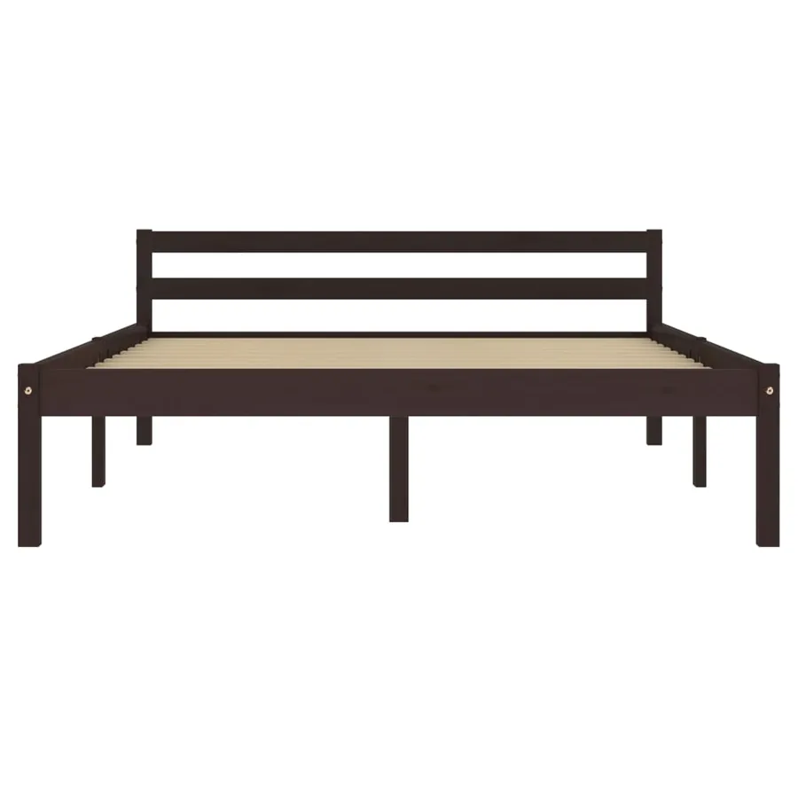 Cadre de lit sans matelas marron foncé pin massif 120x200 cm - 3