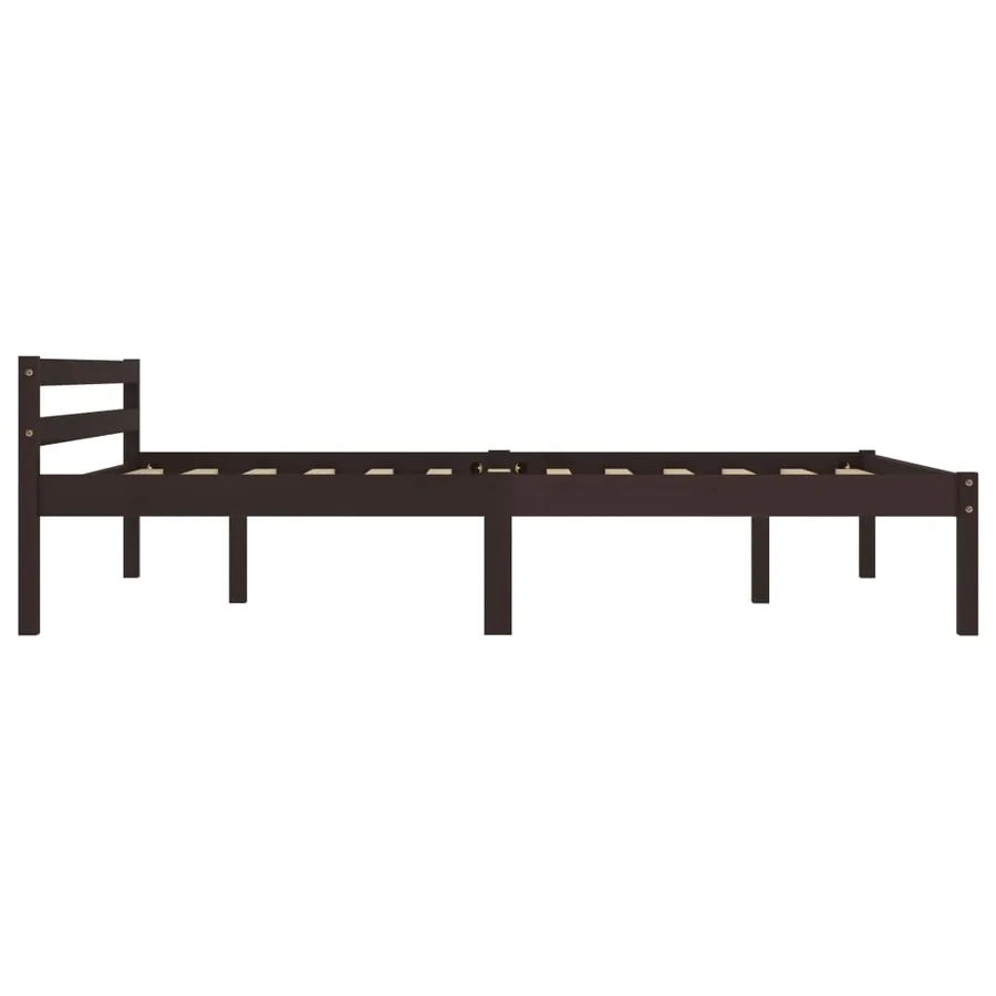 Cadre de lit sans matelas marron foncé pin massif 120x200 cm - 4