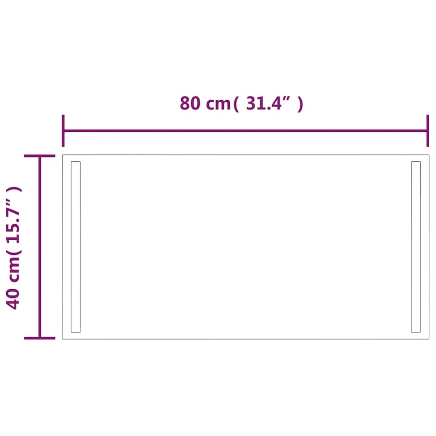 Miroir de salle de bain à LED 80x40 cm - 5