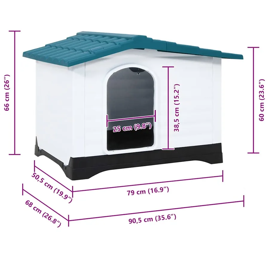 Niche pour chien Bleu 90,5x68x66 cm Polypropylène - 8