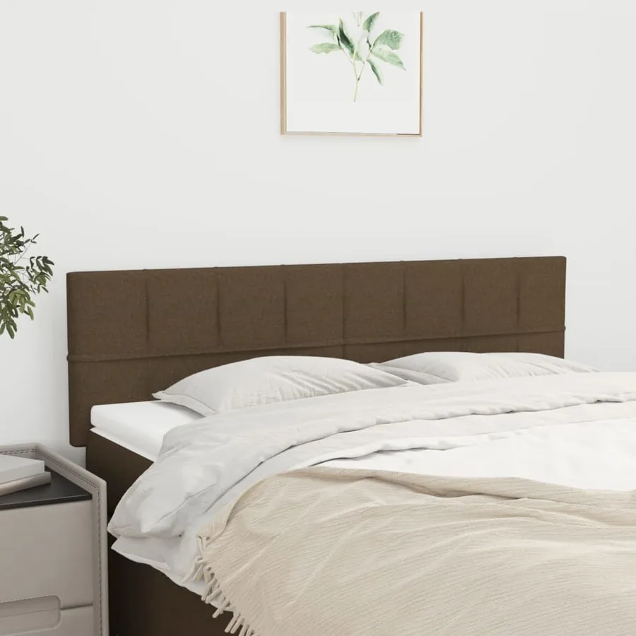 Têtes de lit Marron foncé 144 x 5 x 78/88 cm Tissu