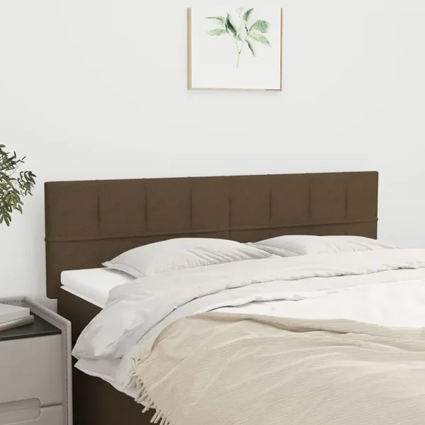 Têtes de lit Marron foncé 144 x 5 x 78/88 cm Tissu