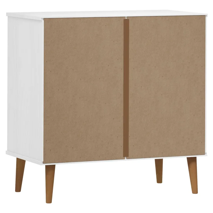 Commode MOLDE Blanc 80x40x80 cm Bois de pin massif - 7