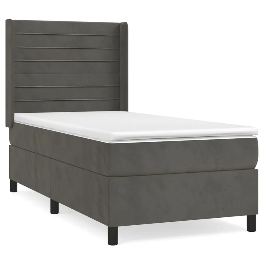 Sommier à lattes de lit avec matelas Gris foncé 100x200 cm - 2