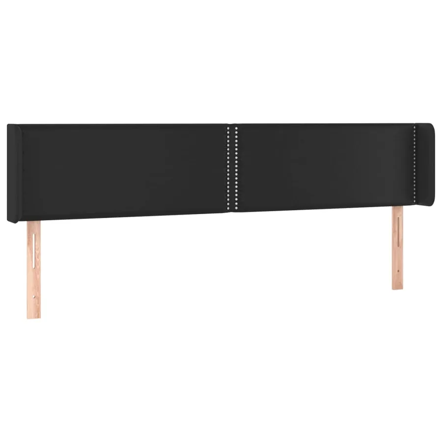 Tête de lit avec oreilles Noir 183x16x78/88 cm Similicuir - 2
