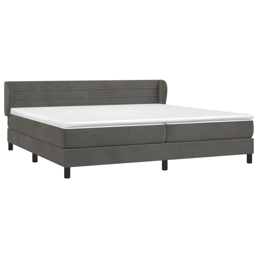 Sommier à lattes de lit et matelas Gris foncé 200x200cm Velours - 3