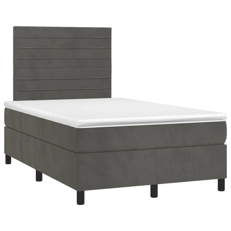 Sommier à lattes de lit avec matelas LED Gris foncé 120x200 cm - 3