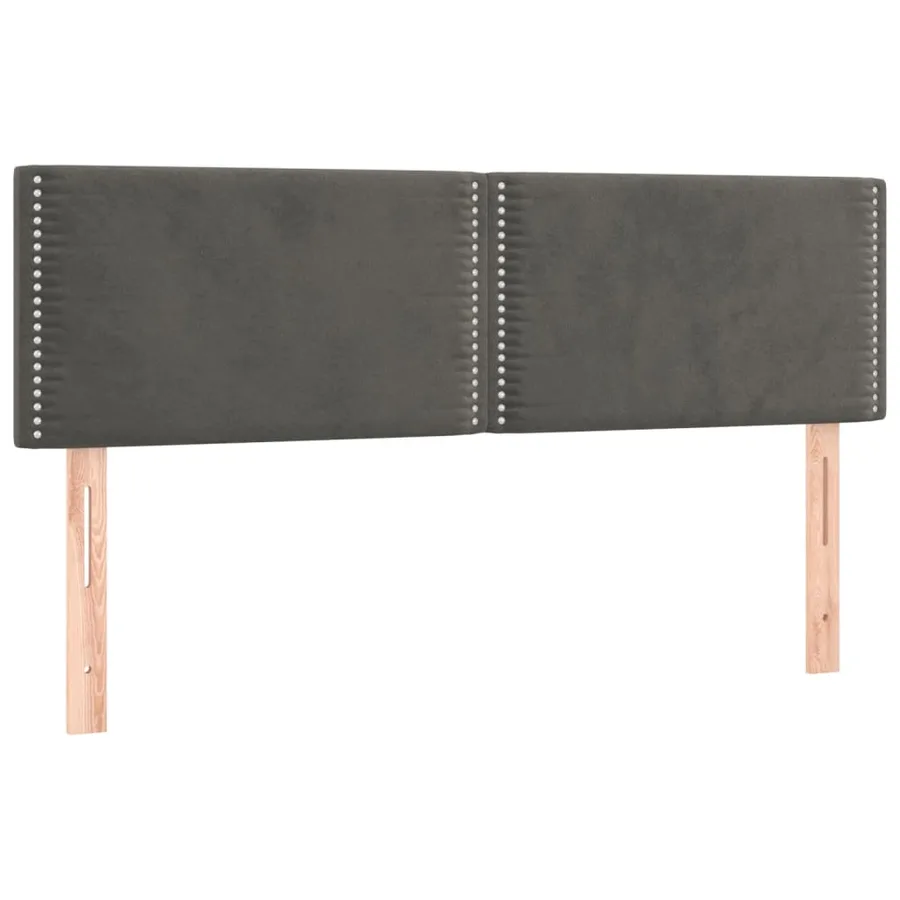 Sommier à lattes de lit et matelas Gris foncé 140x190cm Velours - 6