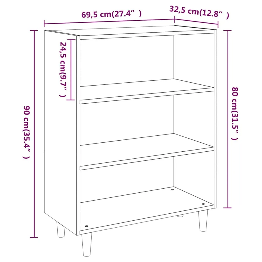 Buffet Chêne sonoma 69,5x32,5x90 cm Bois d'ingénierie - 7