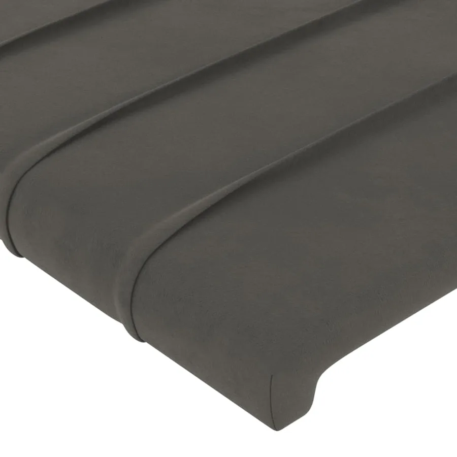 Cadre de lit sans matelas gris foncé 120x200 cm velours - 10