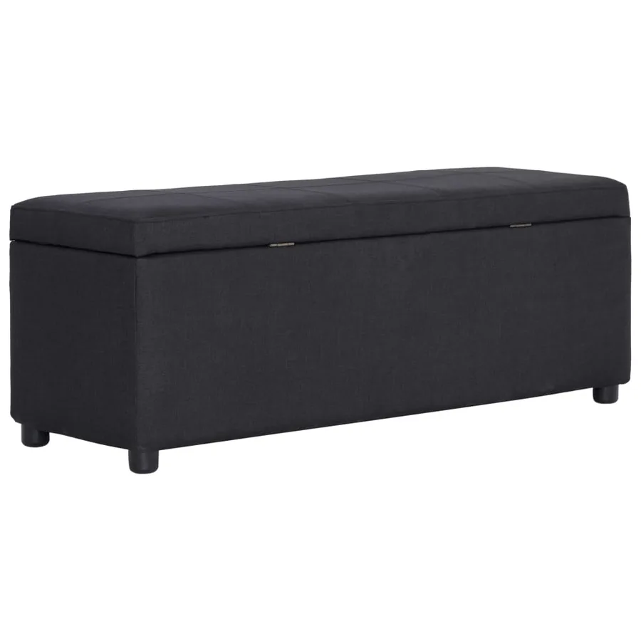 Banc avec compartiment de rangement 116 cm Noir Polyester - 4