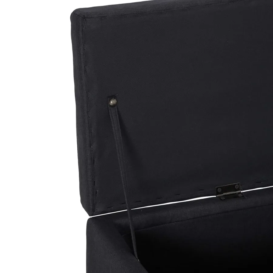 Banc avec compartiment de rangement 116 cm Noir Polyester - 6