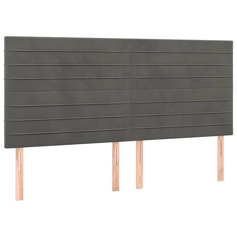 Sommier à lattes de lit et matelas Gris foncé 200x200cm Velours - 6