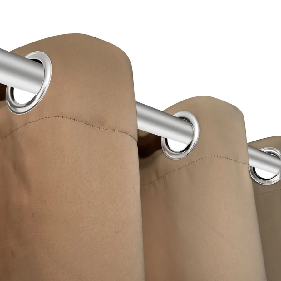 Rideau occultant 2 pcs avec œillets métalliques 135x175cm Crème - 4