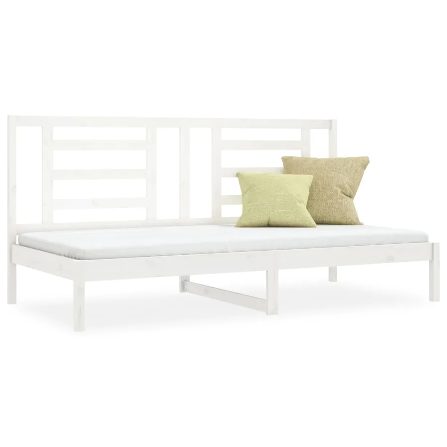 Lit de jour sans matelas blanc 90x200 cm bois de pin massif - 2