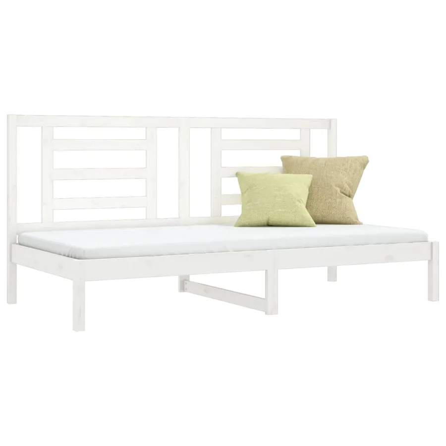 Lit de jour sans matelas blanc 90x200 cm bois de pin massif - 3