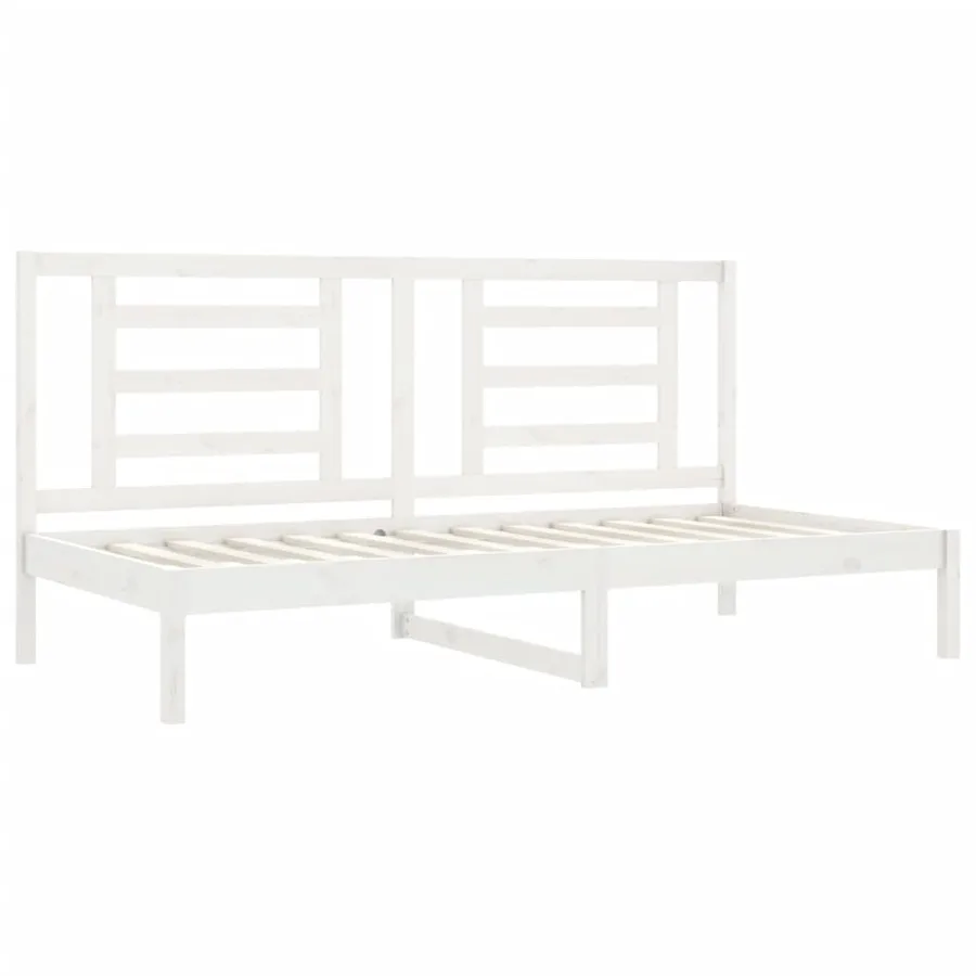 Lit de jour sans matelas blanc 90x200 cm bois de pin massif - 4