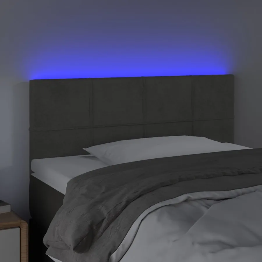 Tête de lit à LED Gris foncé 80x5x78/88 cm Velours - 3