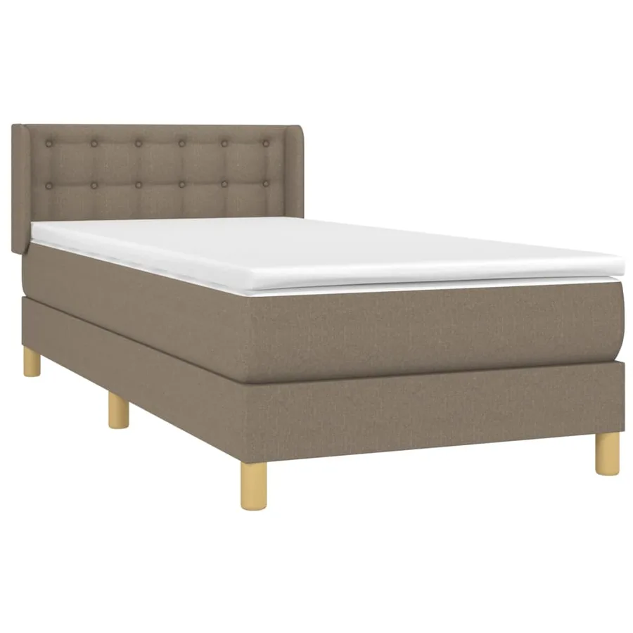 Sommier à lattes de lit avec matelas Taupe 90x190 cm Tissu - 3