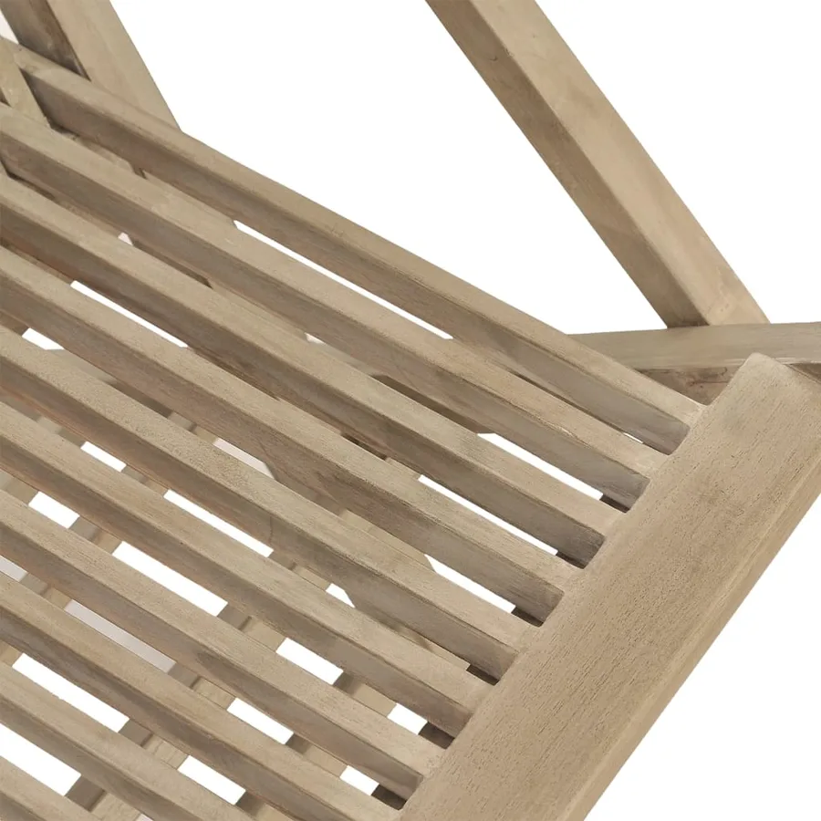 Chaises de jardin pliantes lot de 4 gris 56x61x89 cm bois teck - 4