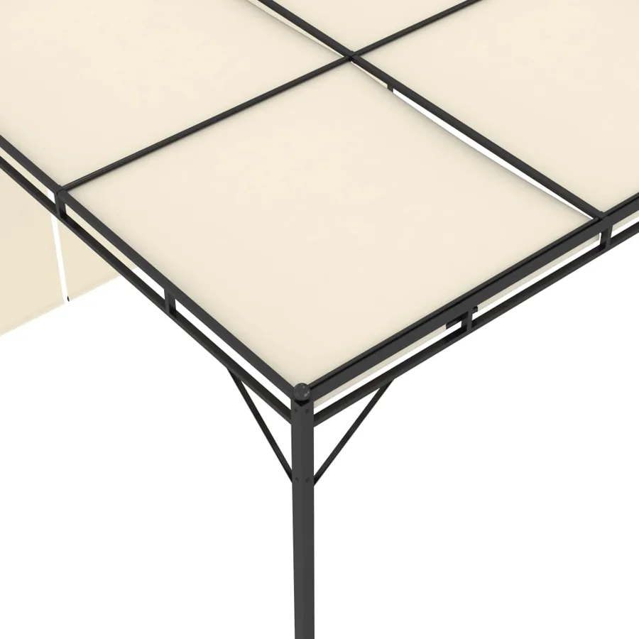 Belvédère de jardin avec rideau latéral 3x3x2,25 m Crème - 7