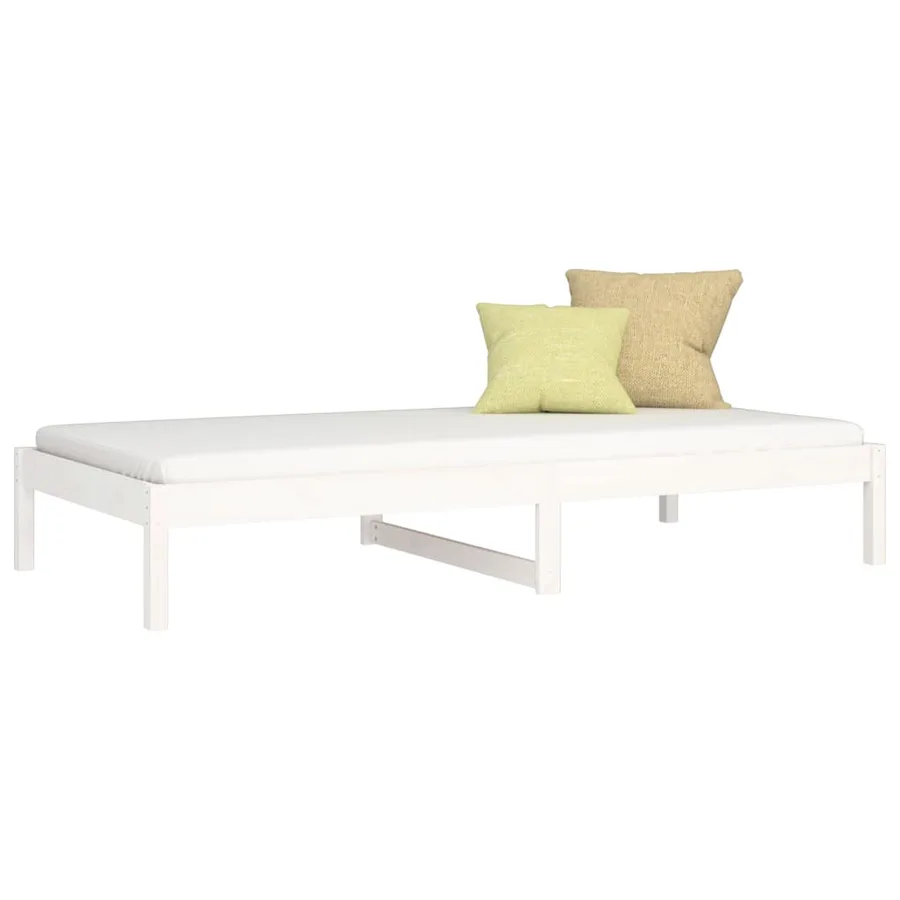 Lit de jour sans matelas blanc 90x200 cm bois de pin massif - 3