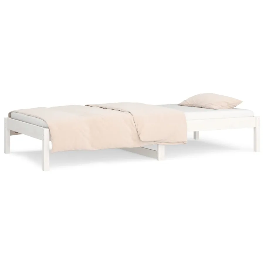 Lit de jour sans matelas blanc 90x200 cm bois de pin massif - 5