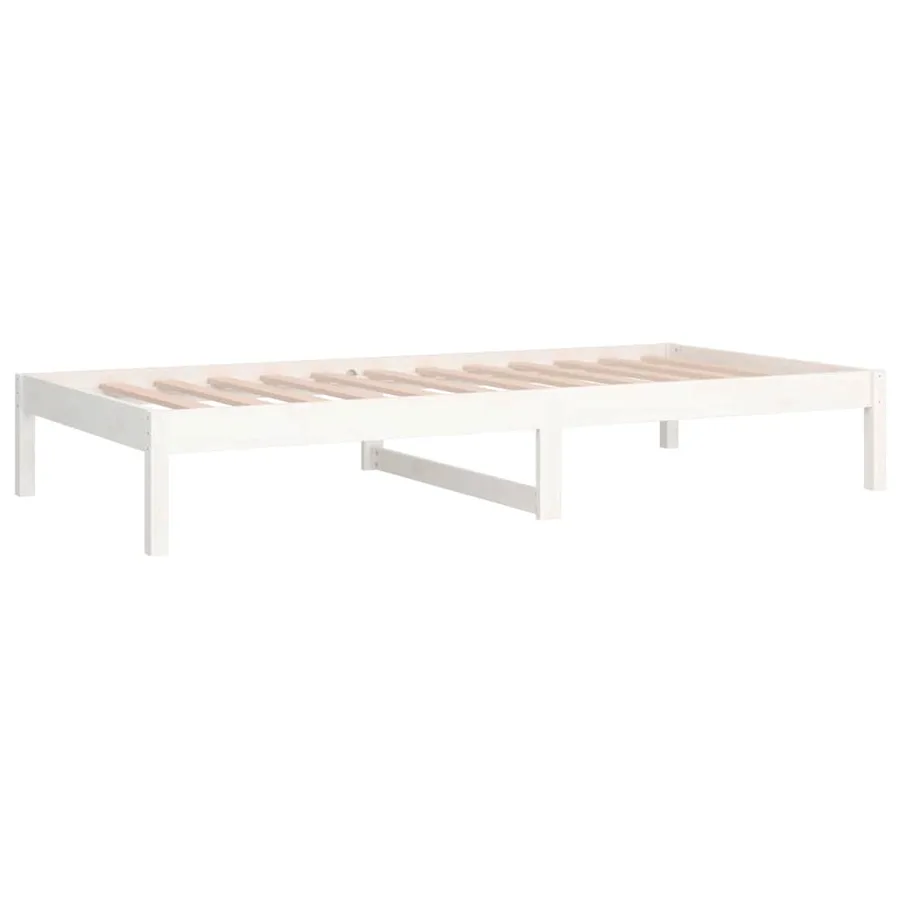 Lit de jour sans matelas blanc 90x200 cm bois de pin massif - 7