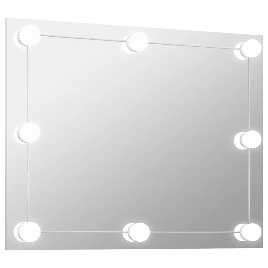 Miroir mural sans cadre avec lampes LED Rectangulaire Verre - 2