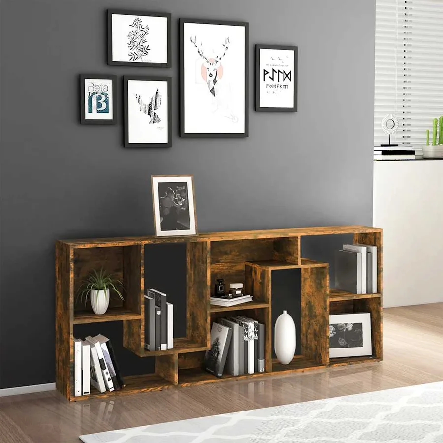 Bibliothèque Chêne fumé 67x24x161 cm Bois d'ingénierie - 10
