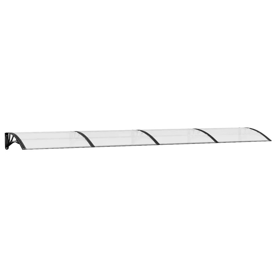 Auvent de porte Noir et transparent 400x75 cm Polycarbonate - 2