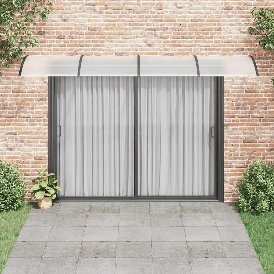 Auvent de porte Noir et transparent 400x75 cm Polycarbonate - 3