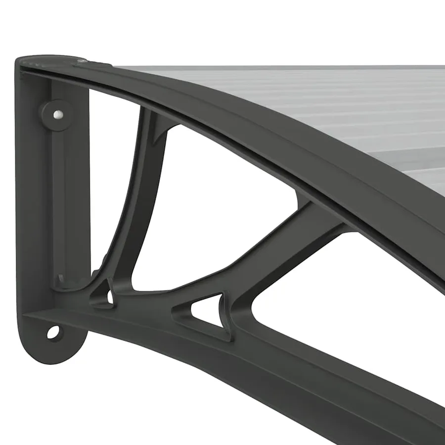 Auvent de porte Noir et transparent 400x75 cm Polycarbonate - 6