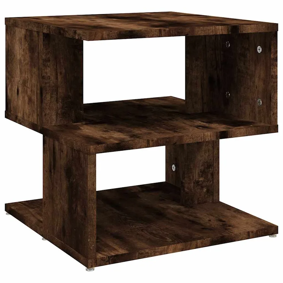 Table d'appoint Chêne fumé 40x40x40 cm Bois d'ingénierie - 2