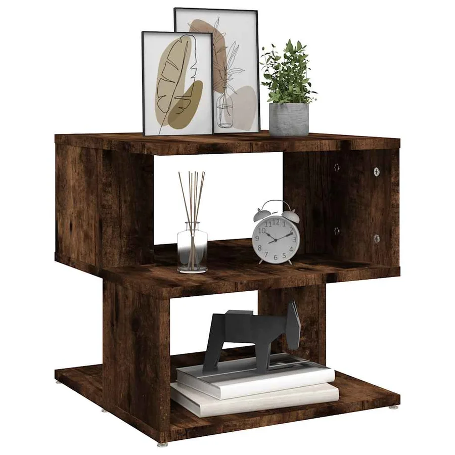 Table d'appoint Chêne fumé 40x40x40 cm Bois d'ingénierie - 5