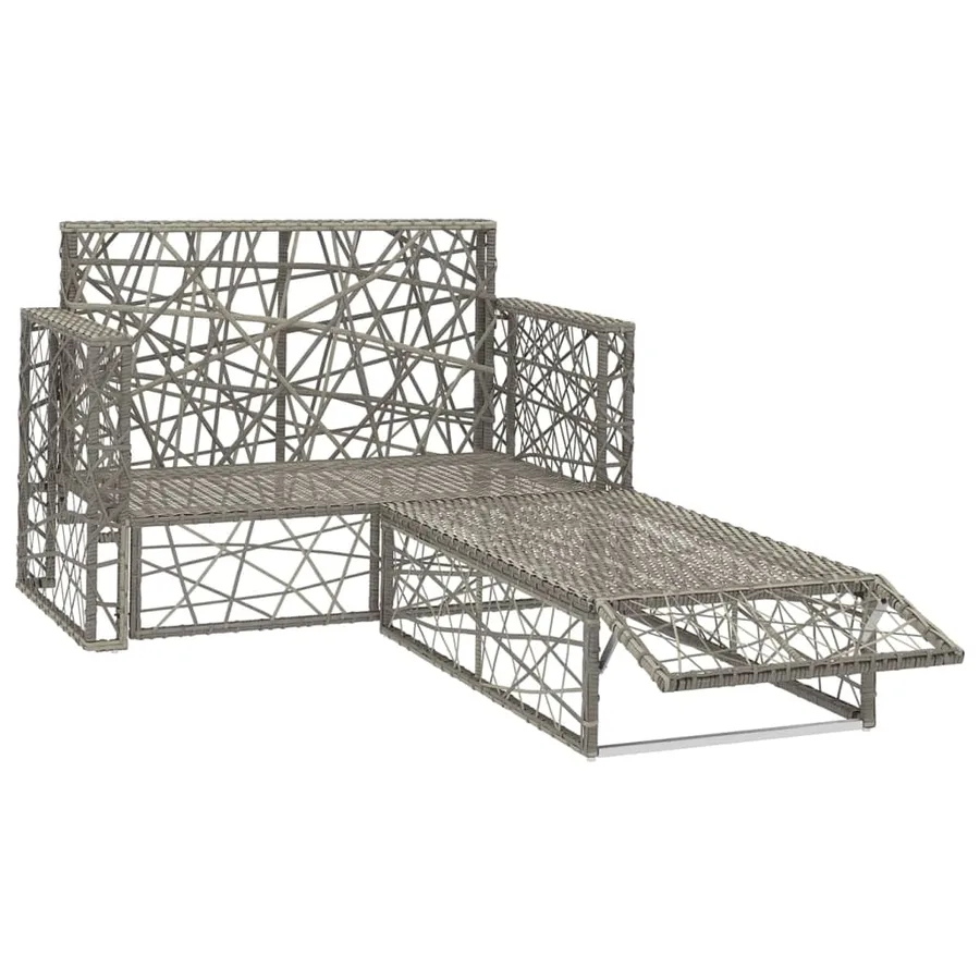 Salon de jardin 2 pcs avec coussins Résine tressée Gris - 3